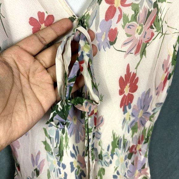 Polo Ralph Lauren Dress Womens Size 0 Multicolor Floral Flutter Sleeve - Picture 8 of 16